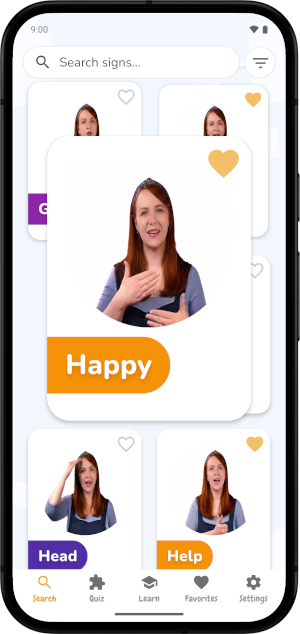 Screenshot of the homescreen with a live preview of the Happy sign
